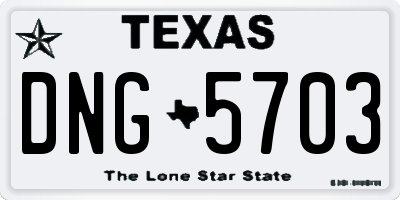 TX license plate DNG5703