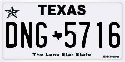 TX license plate DNG5716