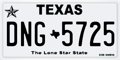 TX license plate DNG5725