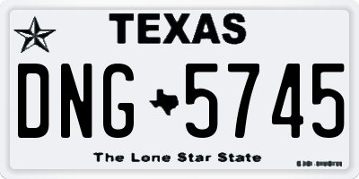 TX license plate DNG5745
