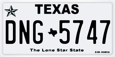 TX license plate DNG5747