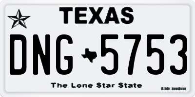 TX license plate DNG5753