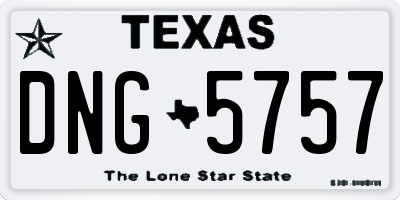 TX license plate DNG5757