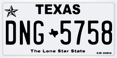 TX license plate DNG5758