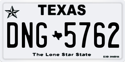 TX license plate DNG5762