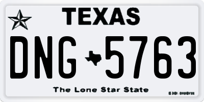 TX license plate DNG5763
