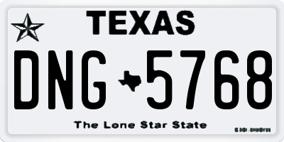 TX license plate DNG5768
