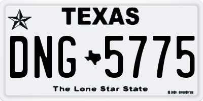 TX license plate DNG5775