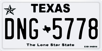 TX license plate DNG5778
