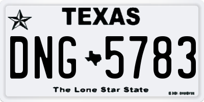 TX license plate DNG5783