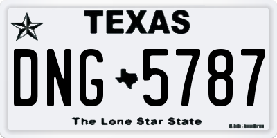 TX license plate DNG5787