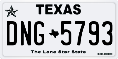 TX license plate DNG5793