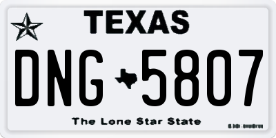 TX license plate DNG5807