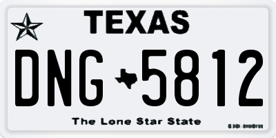 TX license plate DNG5812