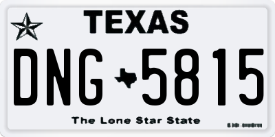 TX license plate DNG5815