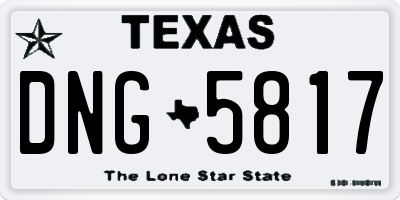 TX license plate DNG5817