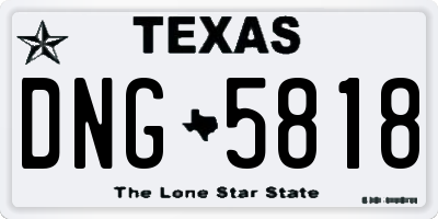 TX license plate DNG5818