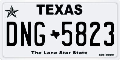 TX license plate DNG5823