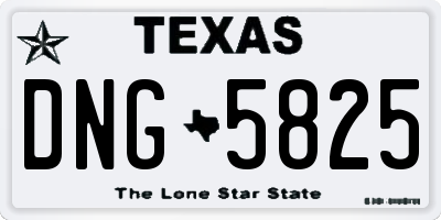TX license plate DNG5825