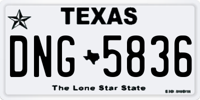 TX license plate DNG5836