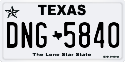 TX license plate DNG5840