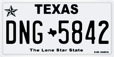 TX license plate DNG5842