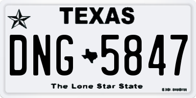 TX license plate DNG5847