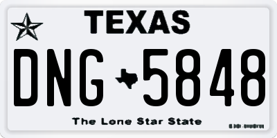 TX license plate DNG5848