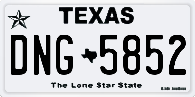TX license plate DNG5852