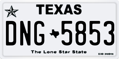 TX license plate DNG5853