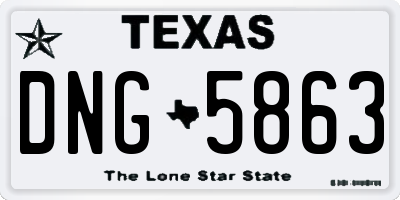 TX license plate DNG5863