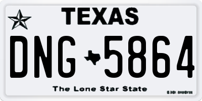TX license plate DNG5864