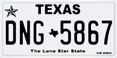 TX license plate DNG5867