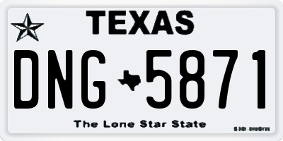 TX license plate DNG5871
