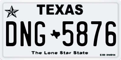TX license plate DNG5876