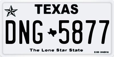 TX license plate DNG5877