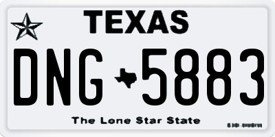 TX license plate DNG5883