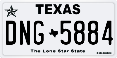 TX license plate DNG5884
