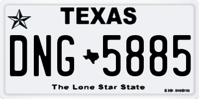 TX license plate DNG5885