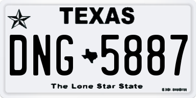 TX license plate DNG5887