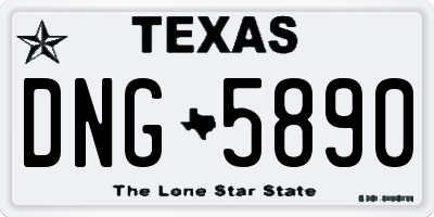 TX license plate DNG5890