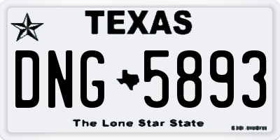 TX license plate DNG5893