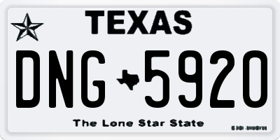 TX license plate DNG5920