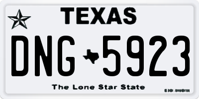 TX license plate DNG5923