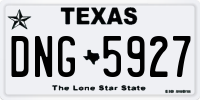 TX license plate DNG5927