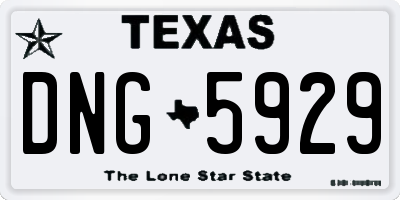 TX license plate DNG5929