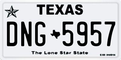 TX license plate DNG5957