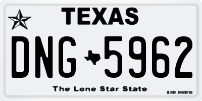 TX license plate DNG5962