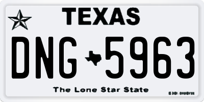 TX license plate DNG5963