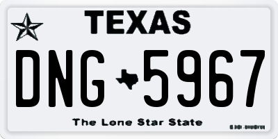 TX license plate DNG5967